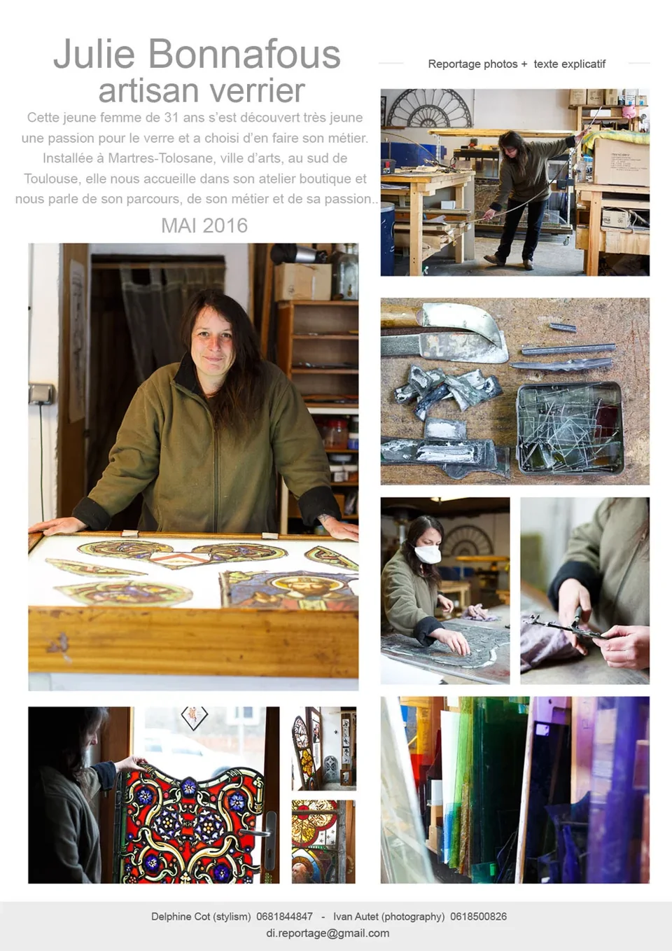 Reportage photographique sur Julie Bonnafous à l’atelier
