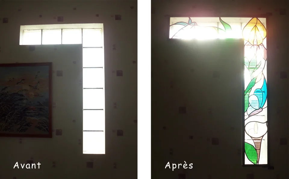 Ouvrant avec parclose sur mesure — collage ou vue du travail